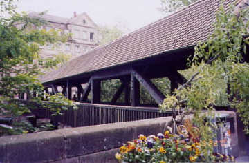 Henkersteg Foot Bridge. Photo by the Keatings, May 2007